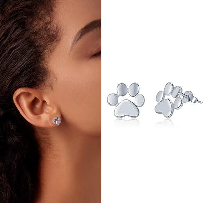 Real 100% 925 Sterling Silver Lovely Cat Pet Stud Earrings for Women S925 Silver Earring Fashion Jewelry Gift FIE073
