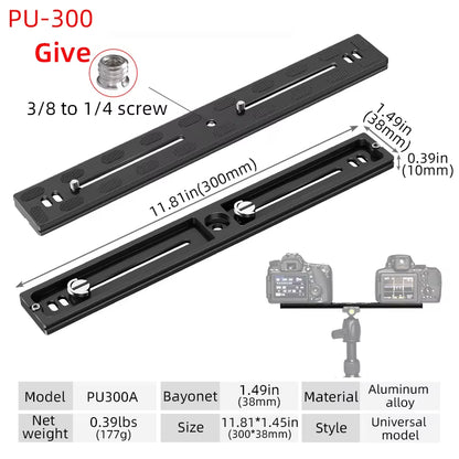 Universal Aluminum Alloy Quick Release Plate Tripod Mount Adapter with 1/4 Screw for Benro Arca Swiss Ball Head and Camera