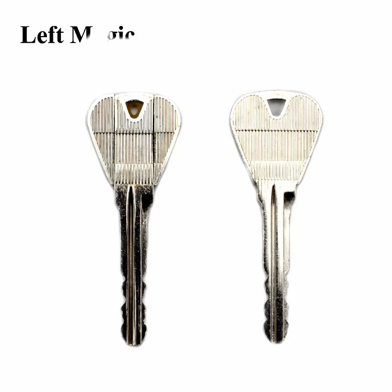 2 Pcs New Magic Trick Toy Folding Key Thru Bottle or Ring Penetration Magic Trick Props Magic Joke Toy Easy to Play