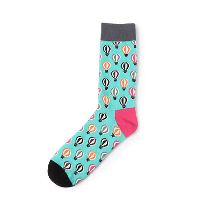 1 Pair Art Socks New Men Women Cotton Socks Couple Funny Socks Flower Bird Long Colorful Socks EUR39-44