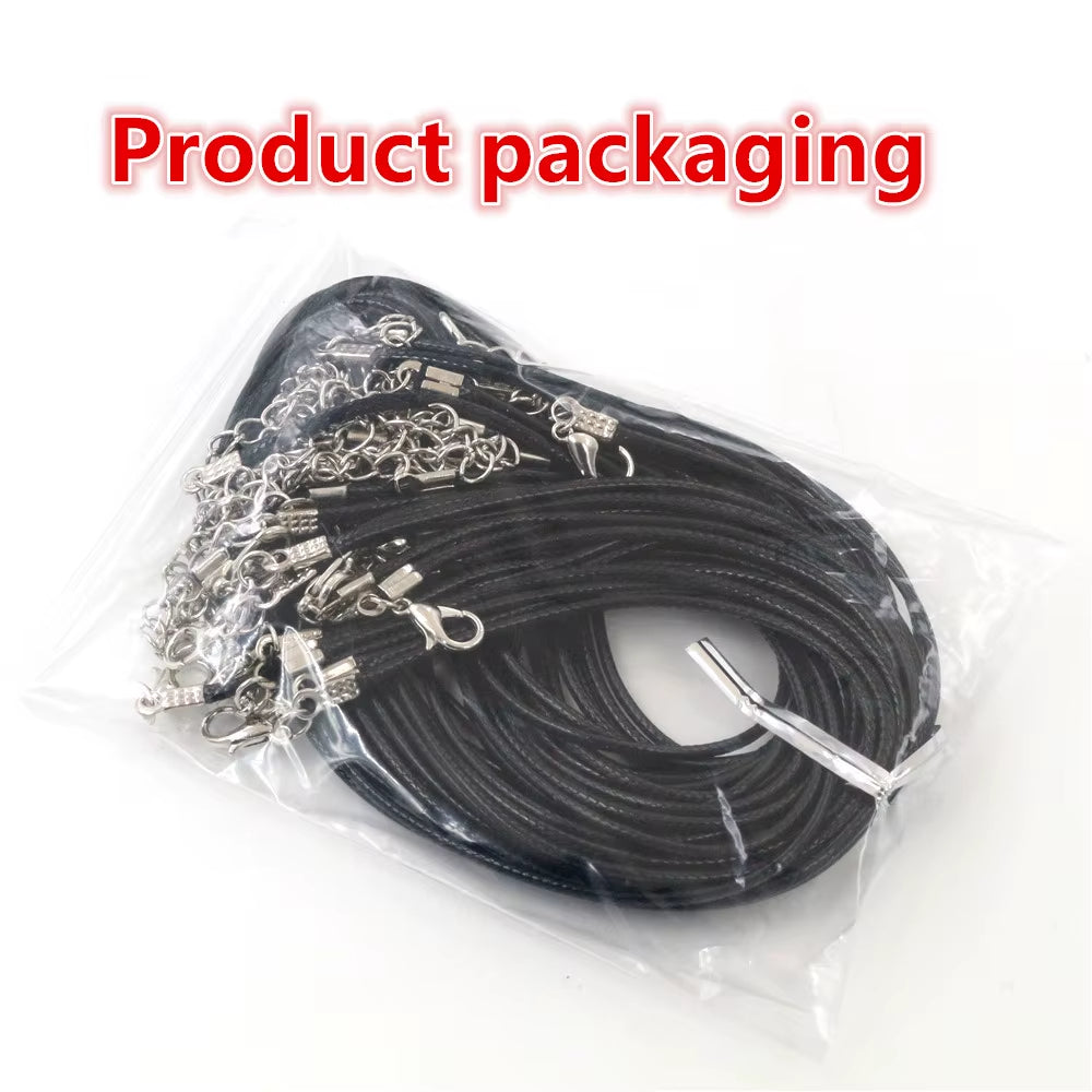 Handmade Leather 20Pcs/Lot Adjustable Braided Rope Necklaces & Pendant Charms Findings Lobster Clasp String Cord
