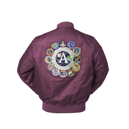 2025 New Autumn Apollo Thin 100Th SPACE SHUTTLE MISSION Thin MA1 Bomber Hiphop US Air Force Pilot Flight College Jacket for Men