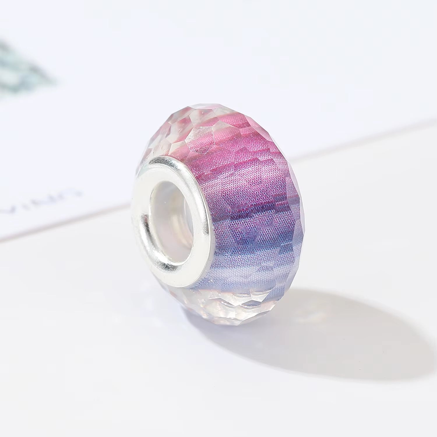 New European Colorful Lampwork Glass Bead Murano Plastic Aolly Charm Fit Pan Brand Bracelet Bangle Women DIY Jewelry Dropship