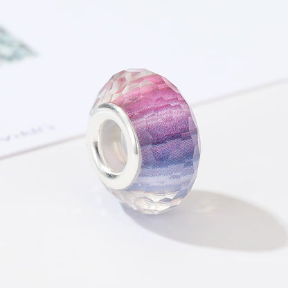 New European Colorful Lampwork Glass Bead Murano Plastic Aolly Charm Fit Pan Brand Bracelet Bangle Women DIY Jewelry Dropship