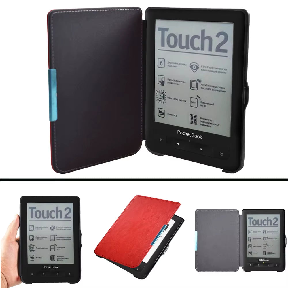 PB 622 623 Advanced Pu Leather Cover Case for  622 623 Touch 1 2 Ereader Flip Folio Book Cover Magnet Closured Case
