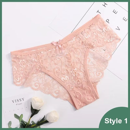 Women'S Panties Sexy Lace Transparent Underwear Hollow Out Female Low Waist Briefs Breathable Lingerie Intimates Underpants
