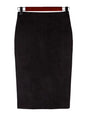 Sexy Multi Color Suede Midi Pencil Skirt Women 2024 Fashion Elastic High Waist Office Lady Bodycon Skirts Saias
