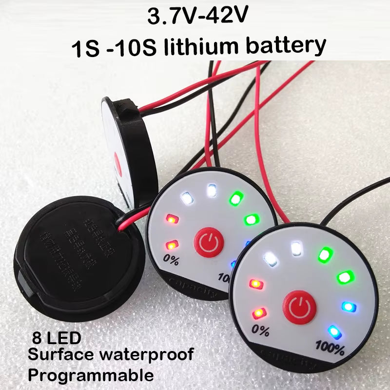 3.7V 4.2V 7.4V 12V 16.8V 24V 36V Lithium Battery Capacity Indicator 1S 2S 3S 5S 10S Power Level Meter LED Display Li-Ion Tester