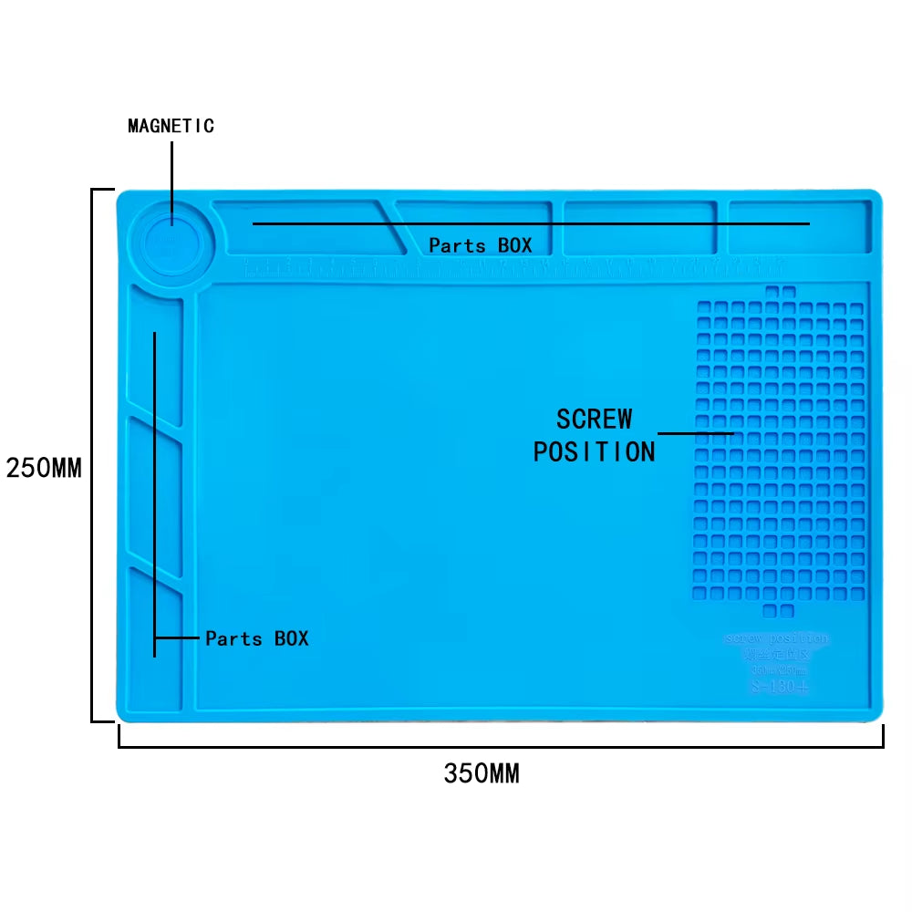 ESD Heat Insulation Working Mat Soldering Station Iron Phone Computer Repair Mat Magnetic Heat-Resistant BGA Insulator Platform