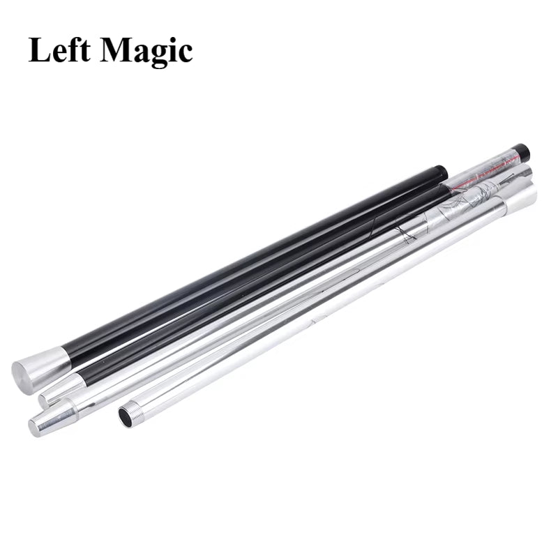 Aluminum Dancing Cane Stick (Silver/Black) Magic Trick Floating Magic Wand Close up Street Stage Magic Props Accessories