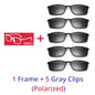 Polarized Sunglasses Men Women 5 in 1 Magnetic Clip on Glasses TR90 Optical Prescription Eyeglass Frames Magnet Clips