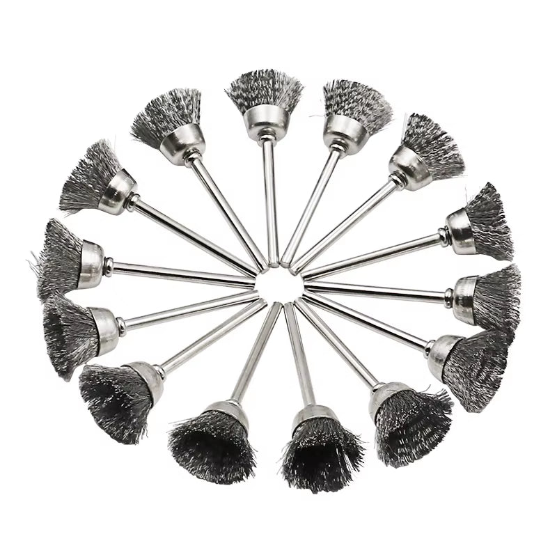 45Pcs Mini Rotary Stainless Steel Wire Wheel Wire Brush Small Wire Brushes Set Accessories for Dremel Mini Drill Rotary Tools