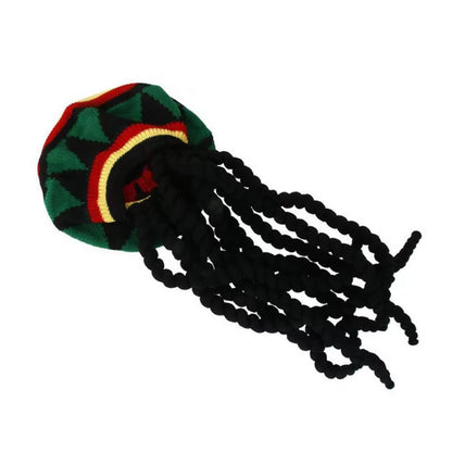 Men Women Jamican Rasta Hat Dreadlocks Wig Bob Marley Caribbean Fancy Dress Prop Unisex Knitted Beanie Hat
