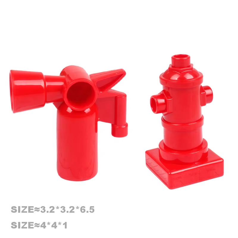 Big Building Blocks Accessories Compatible Train Track Set Traffic Signs Trailer Carriages Railway Rails Children Bricks Toys