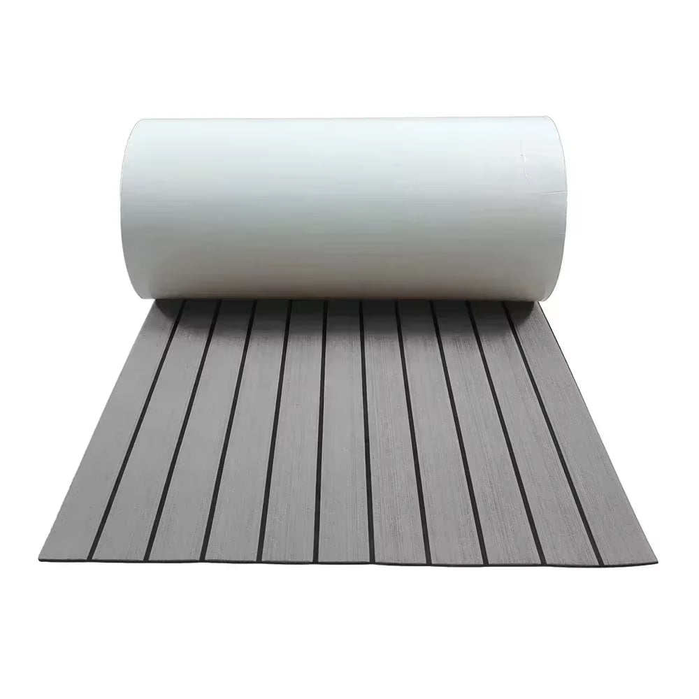 580X2400X5Mm EVA Foam Faux Teak Boat Decking Mat Brown Deck Sheet Yacht Flooring anti Skid Mat Self Adhesive Vehicle Pad