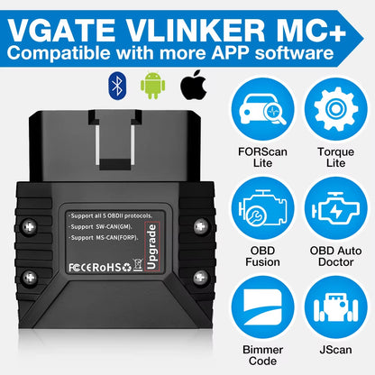 Vlinker MC V2.2 Icar Pro Bluetooth 4.0 WIFI OBD2 Scanner for Android IOS Auto Code Reader OBDII Tool PK V1.5 ELM327