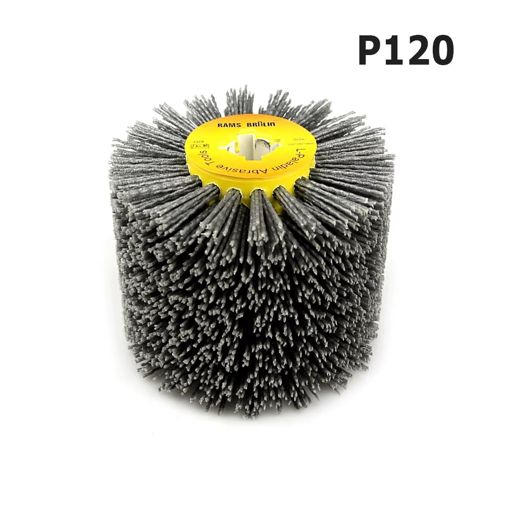 1 Pcs 120X100X19Mm Nylon Abrasive Wire Drum Polishing Wheel Electric Brush for Woodworking Metalworking