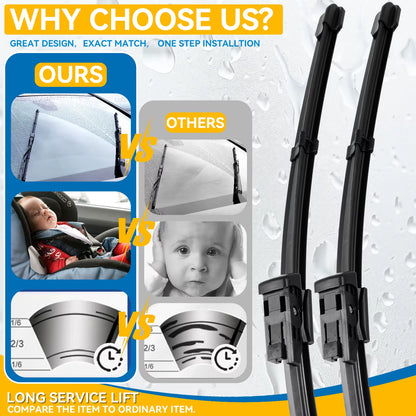 Erick'S Wiper LHD Front Wiper Blades for VW Jetta 6 MK6 A6 Passat CC 2012 - 2018 Windshield Windscreen Window Brush 24"19"