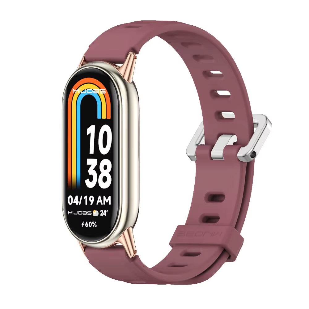 Strap for Mi Band 10 9 8 7 6 5 4 3 Bracelet Silicone Wristband for Xiaomi Mi Band 8 Metal Strap for Mi Band 7 Watchband Leather