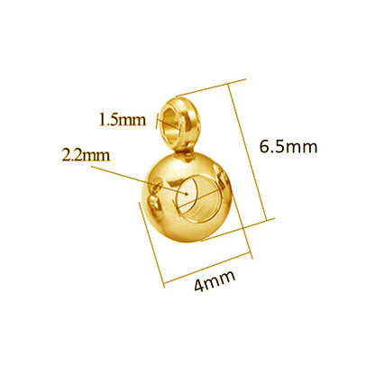 10Pcs Stainless Steel Spacer Beads Pendant Charms Clasps Gold Color Bail Beads for DIY Jewelry Making Findings Hole 2-4Mm Beads
