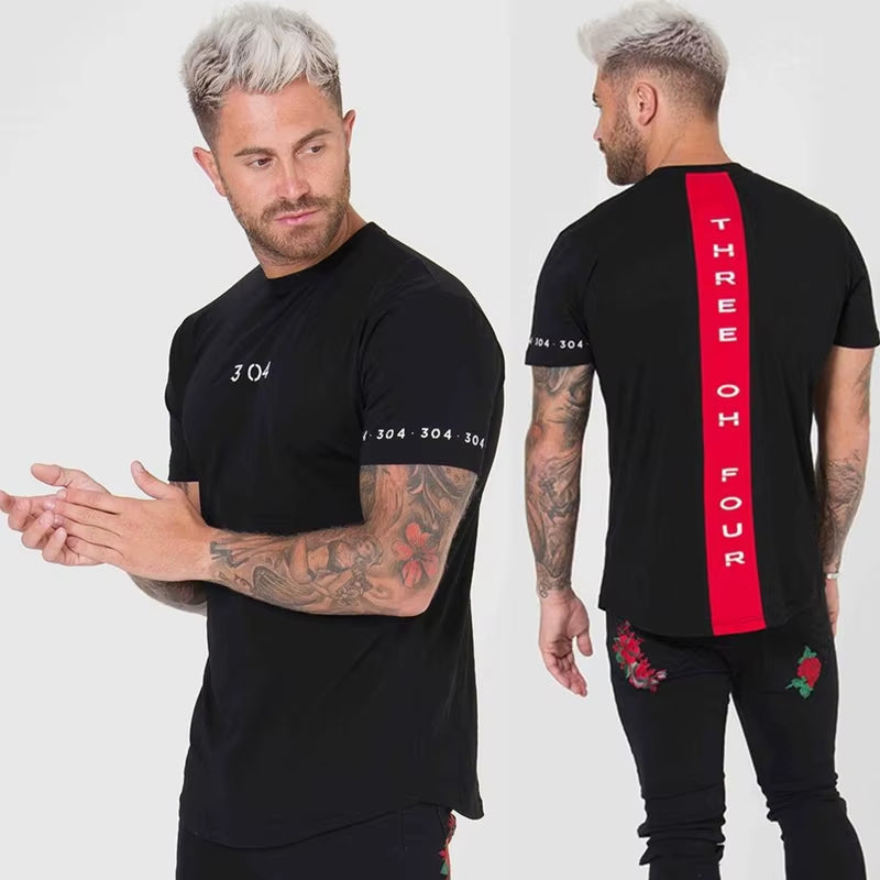 Men Cotton Short Sleeve T-Shirt Fitness Slim Patchwork Black Shirt Male Brand Gym Tees Tops Summer New Fashion Casual Clothing