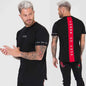Men Cotton Short Sleeve T-Shirt Fitness Slim Patchwork Black Shirt Male Brand Gym Tees Tops Summer New Fashion Casual Clothing