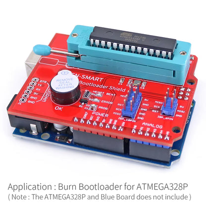 AVR ISP Bootloader Shield Burning Programmer Board for Atmega328P Bootloader Module with Buzzer and LED Indicator for 328P Board