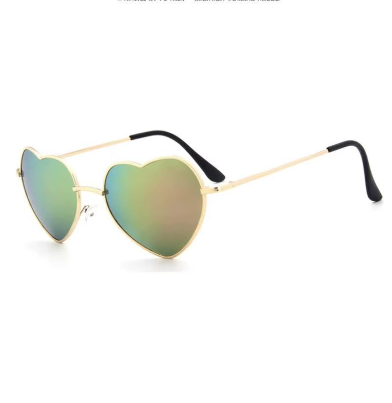 Ladies Heart Shaped Sunglasses Metal Women Brand Designer Fashion Rimless LOVE Clear Ocean Lenses Sun Glasses Oculos UV400