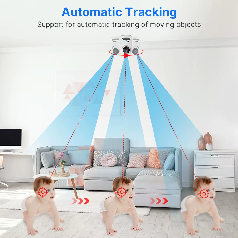 Hiseeu 2K 4MP PTZ IP Camera WIFI Wireless Smart Home Security Surveillance Camera Two-Way Audio Indoor Baby Pet Monitor Camera