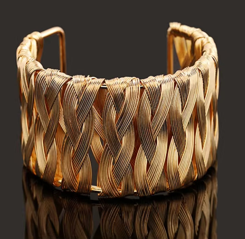Bijoux Gypsy Fashion Gold Silver Plated Punk Hip Hop Cuff Wide Men Bangles Arm Bracelet for Women Bracelets & Bangles
