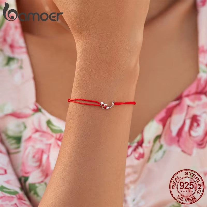 925 Sterling Silver Red Enamel Fish Pendant Lucky Koi Dangle Charm Originaal for Women Bracelet Necklace DIY Fine Jewelry