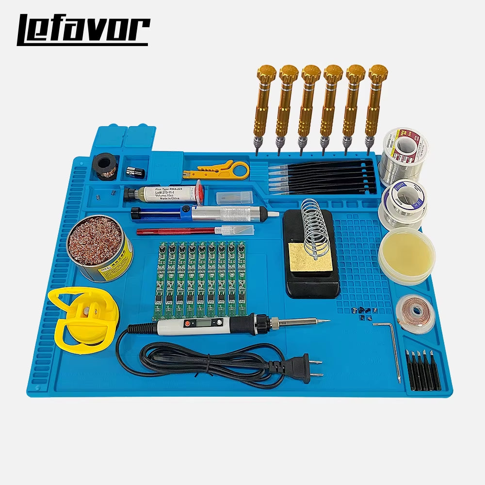 ESD Heat Insulation Working Mat Soldering Station Iron Phone Computer Repair Mat Magnetic Heat-Resistant BGA Insulator Platform