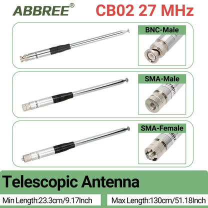 27Mhz Sma-Female/Sma-Male/Bnc Handheld Telescopic CB Antenna for Quansheng UV-K5 UV-K5(8) Baofeng UV-K61 Walkie Talkie