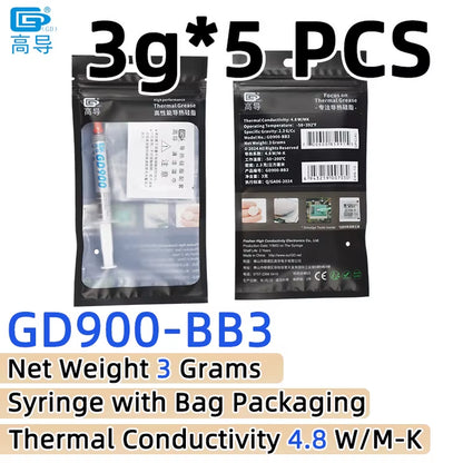 Net Weight 1/3/7/15/30 Grams Gray 900 Thermal Conductive Grease Paste Plaster Heat Sink Commpound for CPU LED SSY BAS BR BX CB
