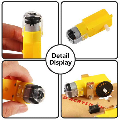 DC Electric Motor with TT Motor Tire Wheel 3-6V Dual Shaft Gear Motor TT Magnetic Gearbox Engine for Arduino Smart Car