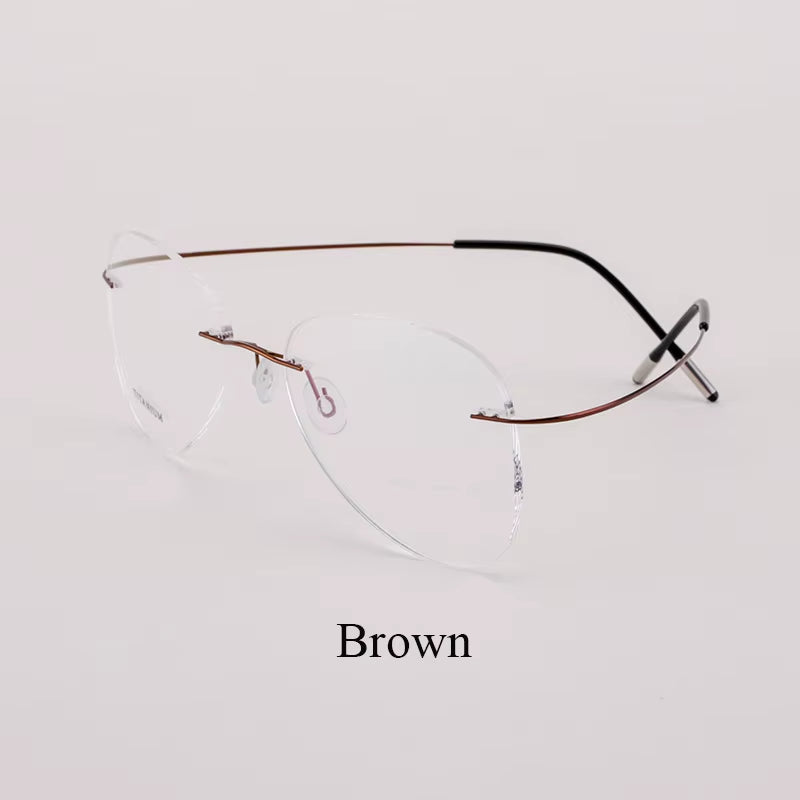 Titanium Rimless Fashion Designer Eyeglasses Optical Glasses Frame Men and Women Eyewear Lightweight Flexible Spectacle