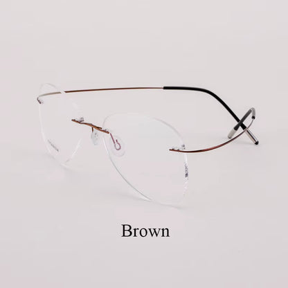 Titanium Rimless Fashion Designer Eyeglasses Optical Glasses Frame Men and Women Eyewear Lightweight Flexible Spectacle