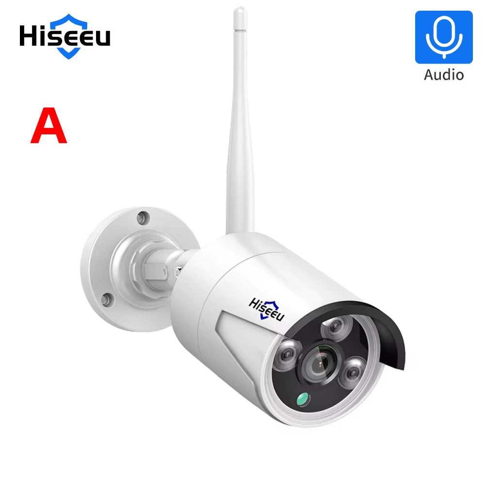 Hiseeu 5MP Security Wireless IP Camera for Wireless CCTV System 3MP 1080P WIFI Outdoor Waterproof IP Camera View Eseecloud APP