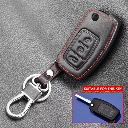 Car Styling Leather Key Chain Ring Cover Case Holder for Ford Focus 2 3 4 MK2 MK3 MK4 Kuga Edge Mondeo Fusion Ecosport Fiesta