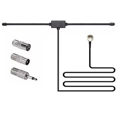 FM Radio Antenna FM F-Head Sheep Horn Antenna for Car FM TV Radio Station 75 Ohms F Female Head to TV3.5 Mono