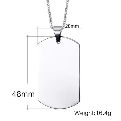 Stainless Steel Double Dog Tag Necklace for Men High Polished Pendant ID Men Jewelry 24" Chain Necklace