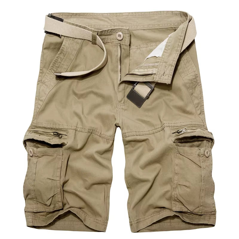 Mens Military Cargo Shorts Summer Army Green Cotton Shorts Men Loose Multi-Pocket Shorts Homme Casual Bermuda Trousers 40