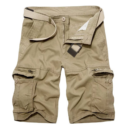 Mens Military Cargo Shorts Summer Army Green Cotton Shorts Men Loose Multi-Pocket Shorts Homme Casual Bermuda Trousers 40