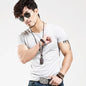 2025  Brand New Men T Shirt 10 Colors Fitness Mens T-Shirts V Neck Man T-Shirt for Male Clothing Tshirts S-5XL Tops Tees
