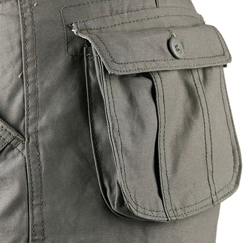 Men'S Cargo Pants Mens Casual Multi Pockets Sports Large Size 44 Tactical Pants Men Outwear Straight Loose Fashion Long Trousers