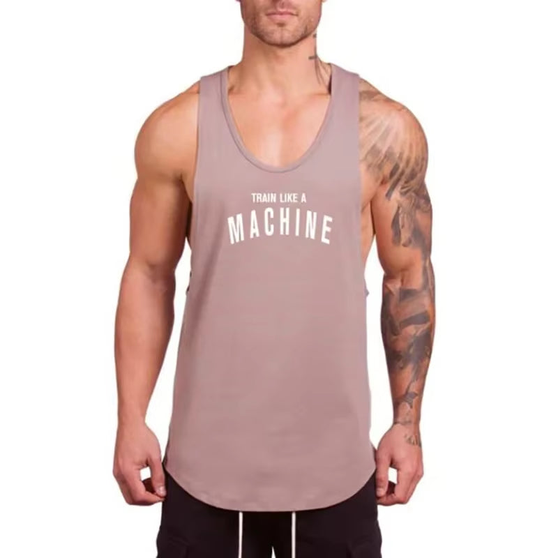 Brand Gym Clothing Men Bodybuilding and Fitness Stringer Tank Top Vest Sportswear Undershirt Muscle Workout Singlets