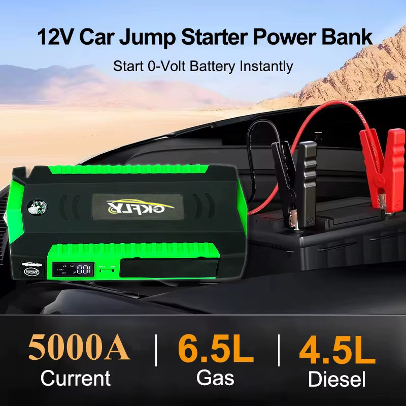 5000A Car Jump Starter 74Wh Power Bank Car Battery Booster Charge 12V Starting Device Petrol Diesel Car Starter Buster