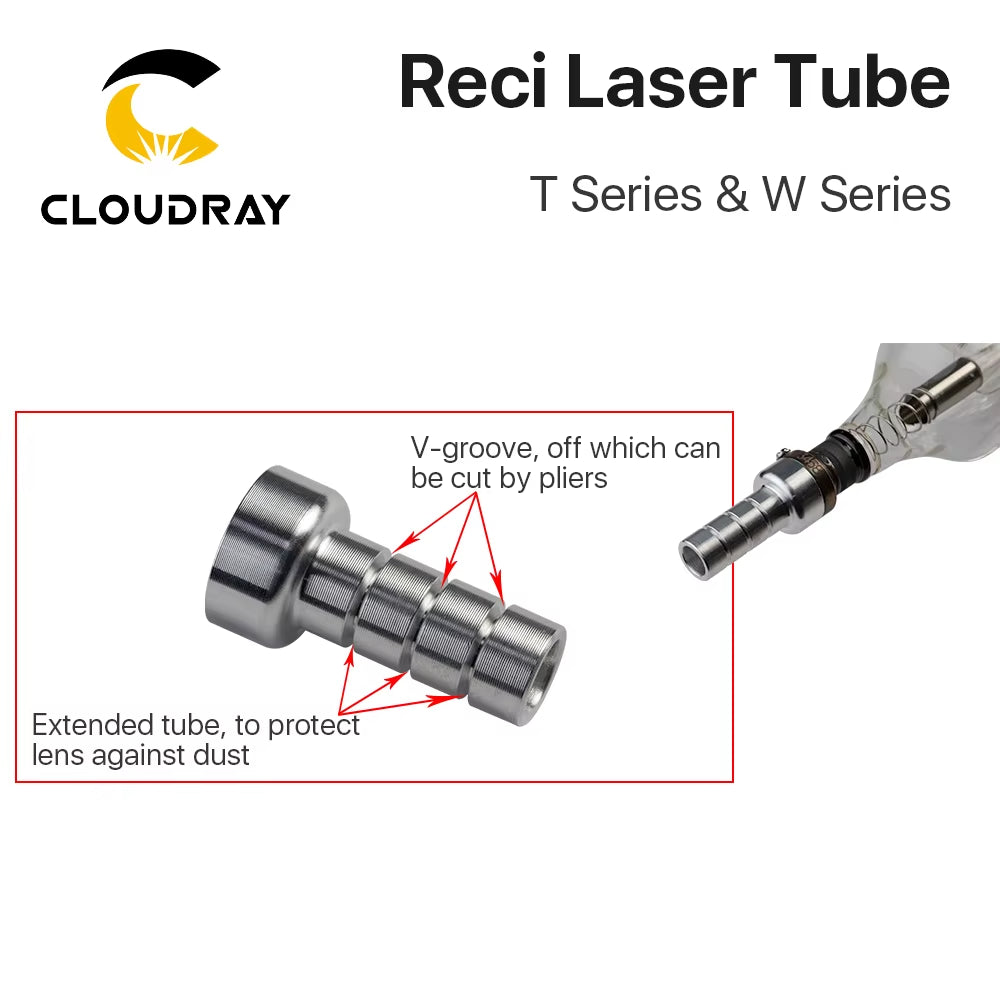 Reci W2/T2 90W-100W CO2 Laser Tube Wooden Box Packing Dia. 80Mm/65Mm CO2 Laser Engraving Cutting Machine S2 Z2