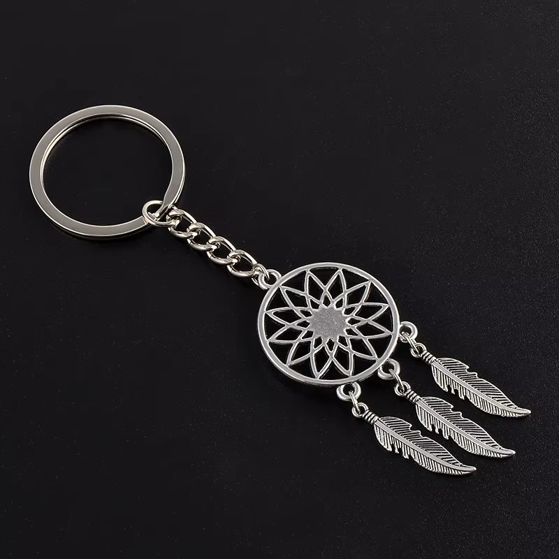 2023 NEW Fashion Feather Wind Chimes Dream Catcher Key Chain Holder Keyring Key Chain Rings Women Men Jewelry