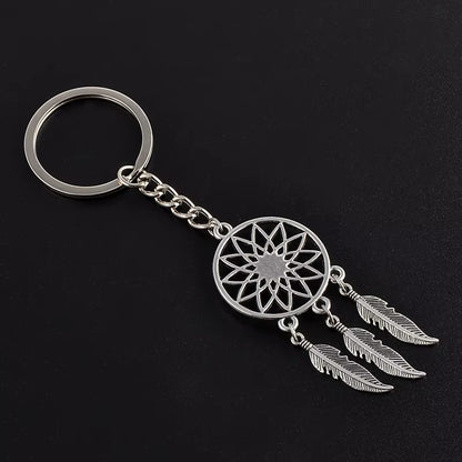 2023 NEW Fashion Feather Wind Chimes Dream Catcher Key Chain Holder Keyring Key Chain Rings Women Men Jewelry